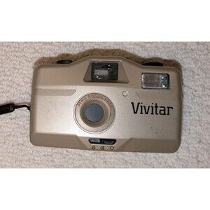 Vivitar Gold Point and Shoot Film Camera 35mm Focus -  Tested Working Strap